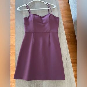 Size 2 French connection plum mini dress with bra padding added and dry cleaned